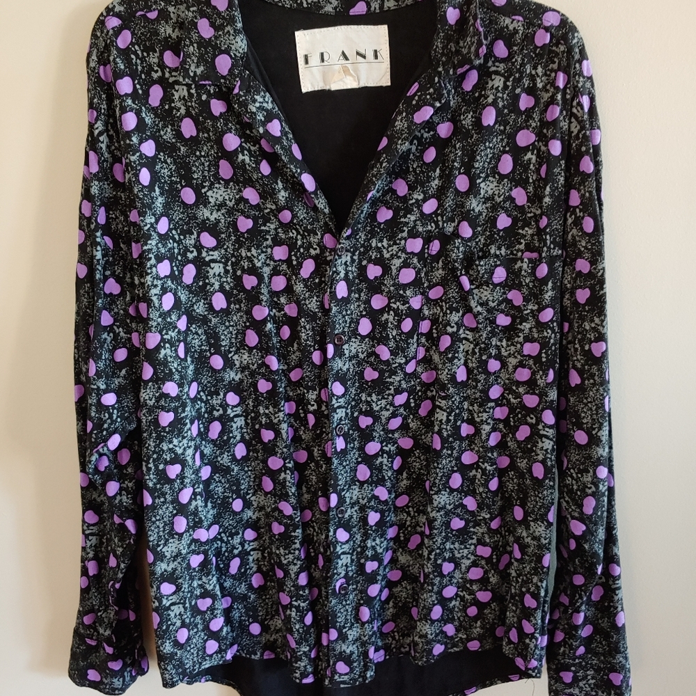 Vintage 80s Button Down Shirt Acid Wash